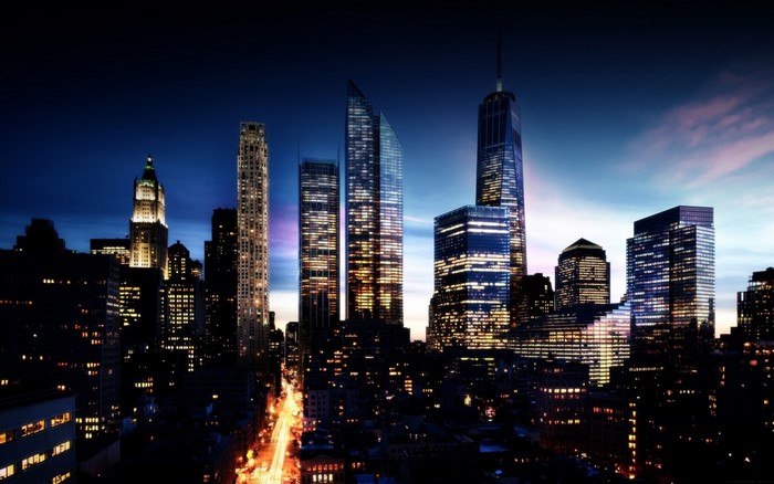 New York City skyline at night