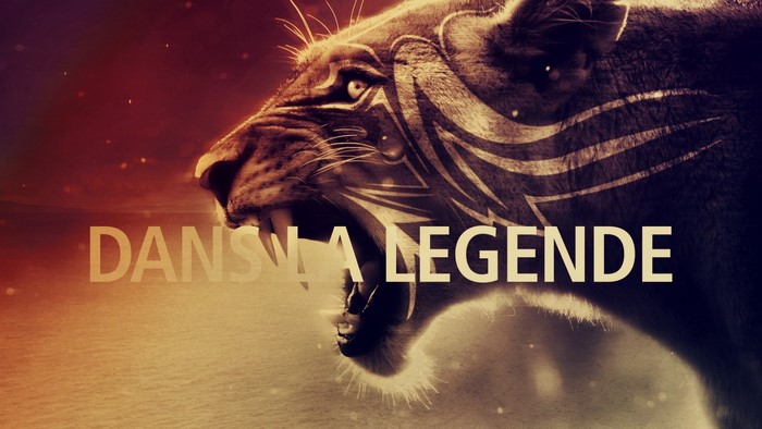 Illustration of a roaring tiger with tribal markings