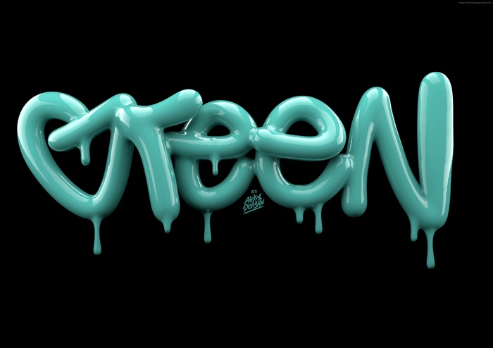 Green 3D Typography by Alex Persiani 4K