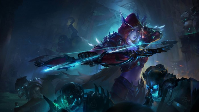 Sylvanas Windrunner from World of Warcraft with undead minions