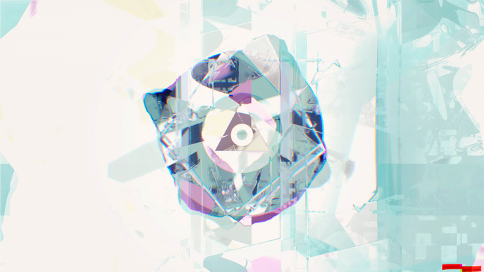 Abstract Glitch Art Crystal with Triangle