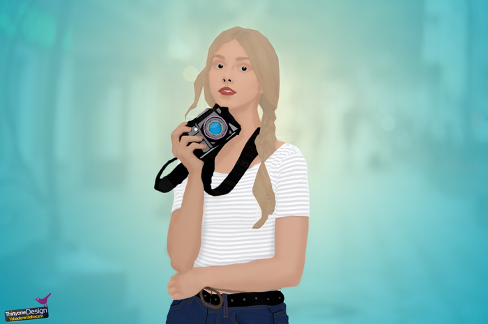 Woman holding a camera