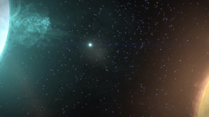 Elite Dangerous space scene with stars and nebulae