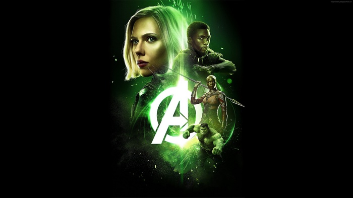 Black Widow and Black Panther from Avengers: Infinity War poster