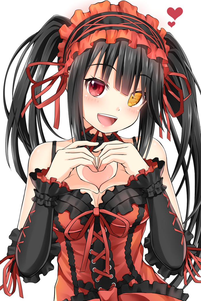 Tokisaki Kurumi in Elegant Red and Black Outfit
