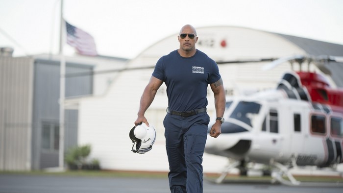 Dwayne Johnson in Los Angeles Fire Department uniform