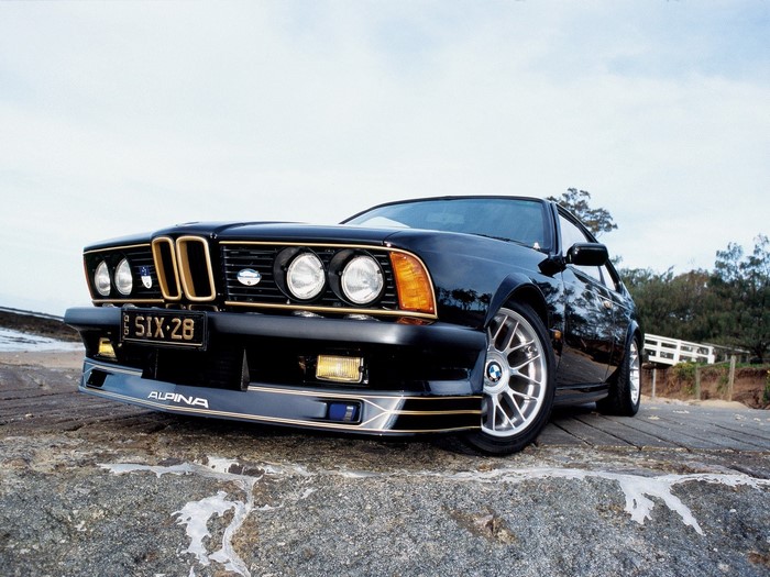 Black BMW Alpina E24 Coupe with Gold Trim
