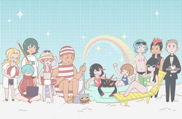 Kill la Kill characters at the beach