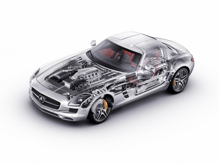 Mercedes-Benz SLS AMG Cutaway with Engine and Interior