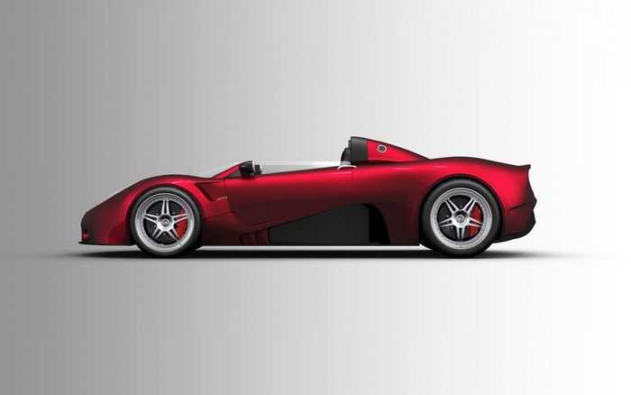 Red concept sports car side view