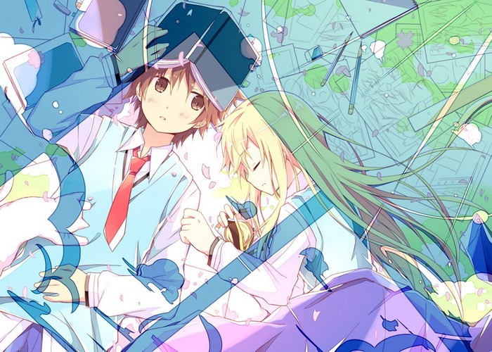 Shiina Mashiro and Kanda Sorata from Sakurasou no Pet na Kanojo
