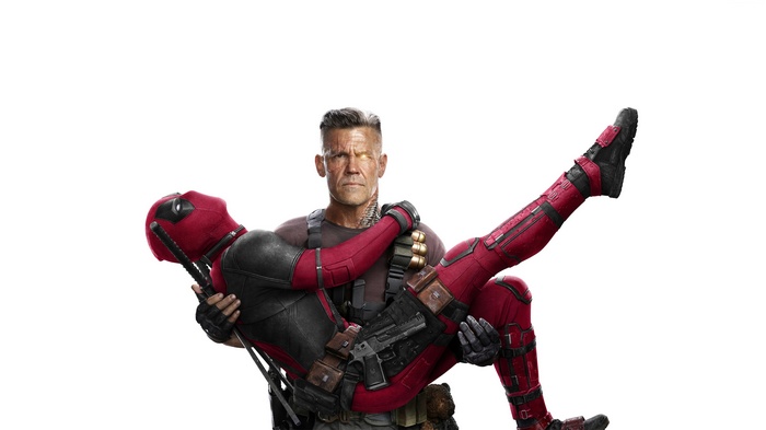 Deadpool from Deadpool 2 carried by Cable