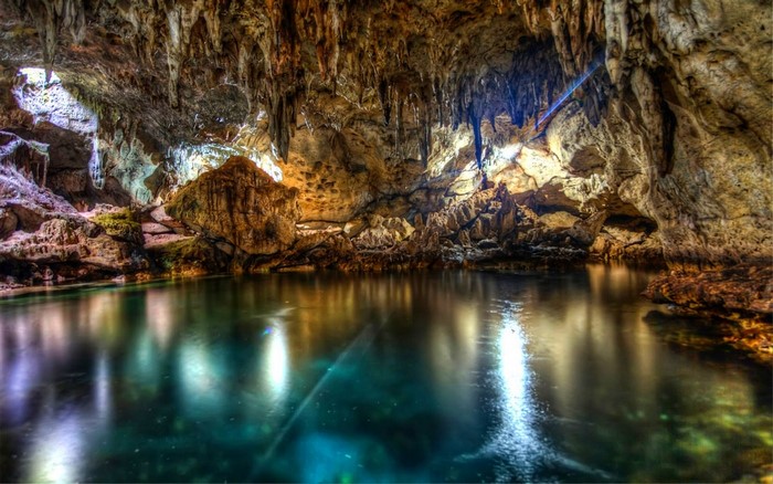 Stunning Cave with Reflective Water in the Philippines