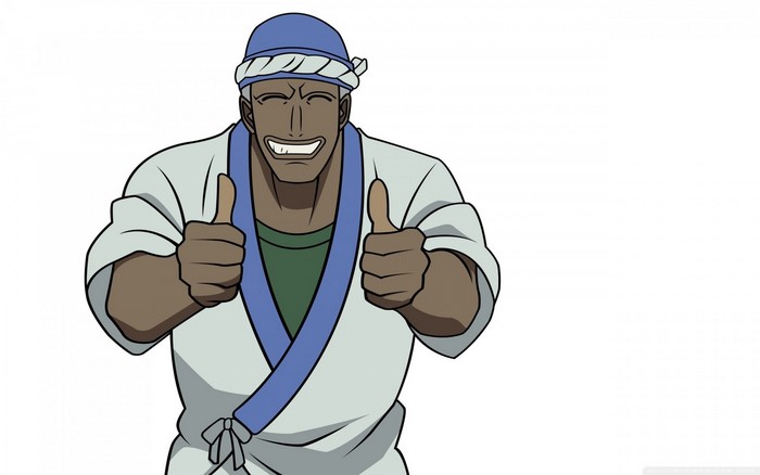Simon Brezhnev from Durarara giving thumbs up