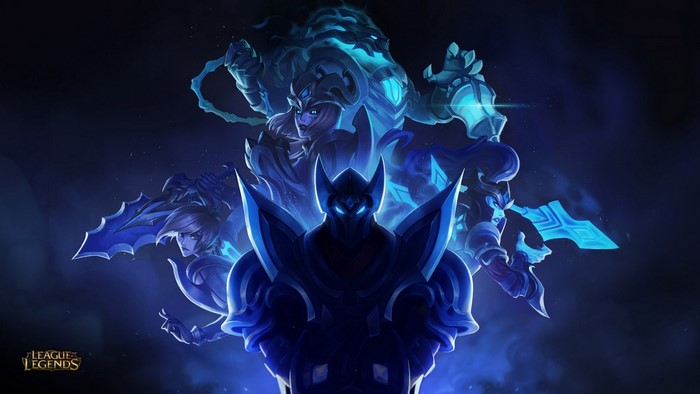 League of Legends characters in blue and black.