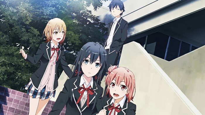 Yukinoshita Yukino, Yuigahama Yui, Isshiki Iroha, and Hikigaya Hachiman from My Teen Romantic Comedy SNAFU