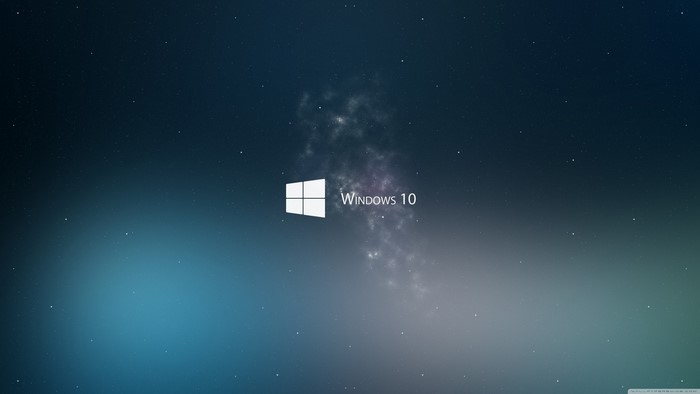 Windows 10 logo in starry night sky