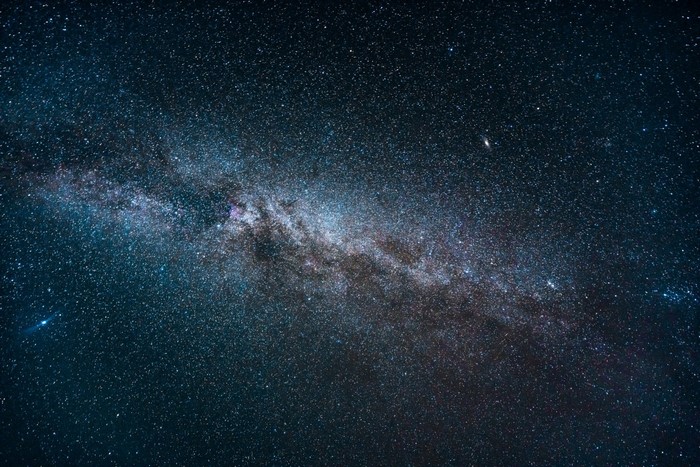 The Milky Way galaxy in deep space with countless stars