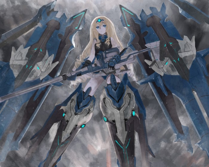 Cecilia Alcott from Infinite Stratos with mechanical wings