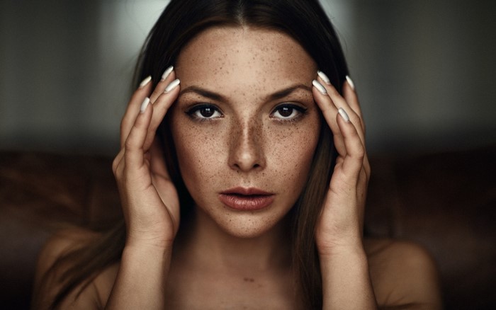 Olga Kobzar portrait with freckles