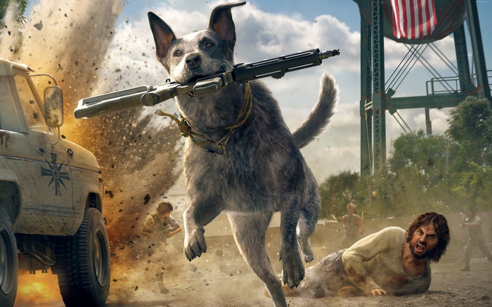 Dog with a rifle in Far Cry 5