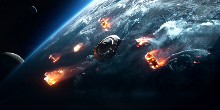Spaceship debris burning up in Earth's atmosphere, Lost In Space