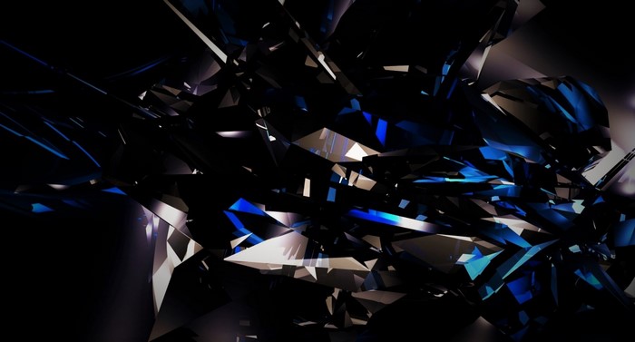Abstract Dark Blue 3D Glass Shards