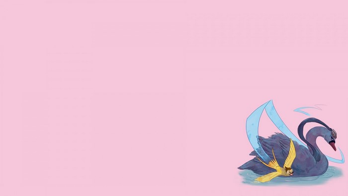 Tracer and Widowmaker from Overwatch on a swan