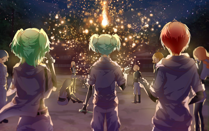 Ansatsu Kyoushitsu characters watching fireworks