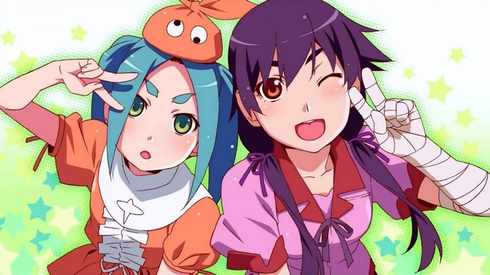 Ononoki Yotsugi and Kanbaru Suruga from Monogatari Series