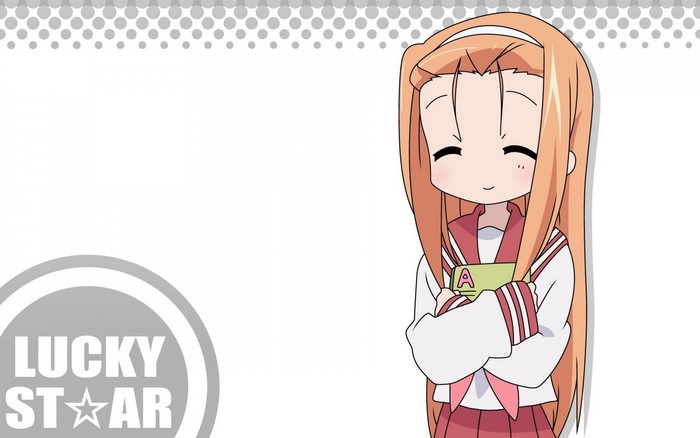 Ayano Minegishi from Lucky Star holding a book