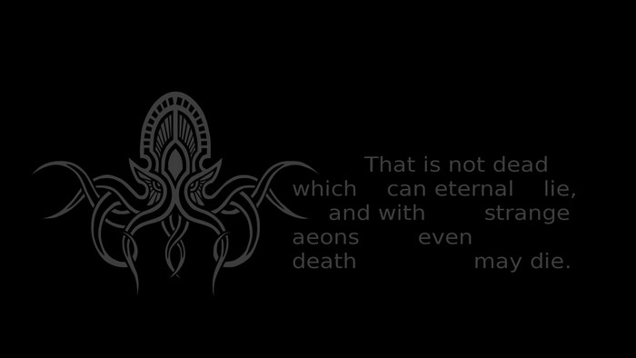 Quote with Cthulhu-like logo