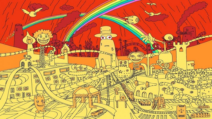 Superjail! Factory with Rainbow and Flying Eyes