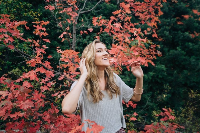 Woman in Fall foliage