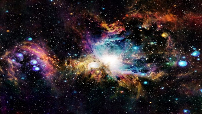 Colorful nebula and stars in outer space