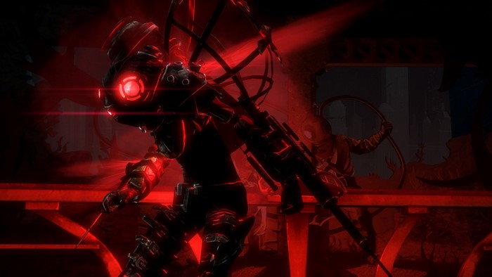 Big Daddy from BioShock 2 with a rifle