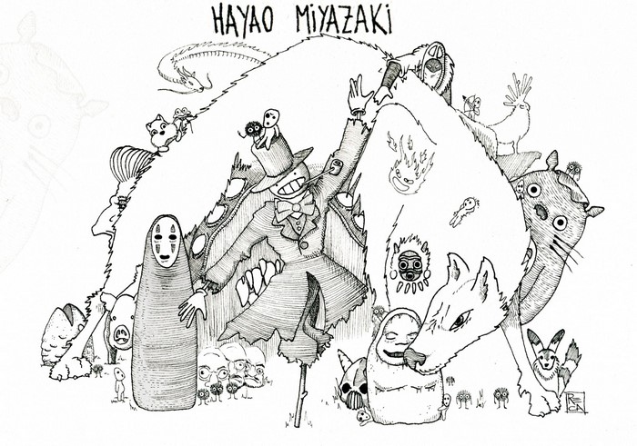 Fan art of Hayao Miyazaki characters