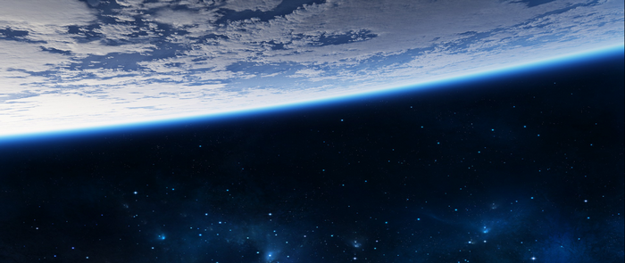 Earth's atmosphere and stars from space