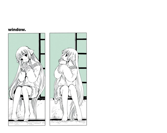 Chii from Chobits sitting by a window
