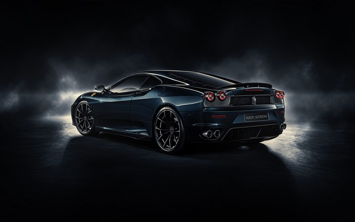 Dark Ferrari F430 with custom wheels