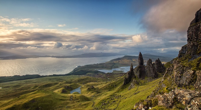 Mountains and sea on the Isle of Skye, Scotland, 4K