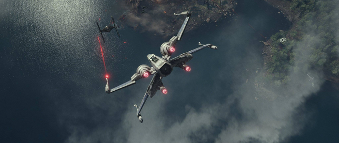 Star Wars X-wing and TIE fighter battle