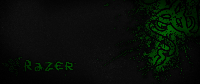 Razer logo and text on a dark background