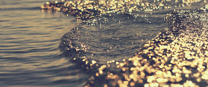 Sunlight reflecting on ocean waves