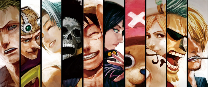 One Piece characters collage