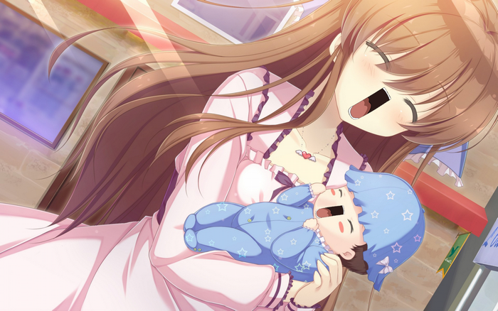 Mizo no Miyako no Patisserie: Kanda Mari holding a baby