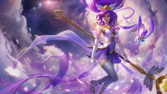 Janna from League of Legends with a magical staff