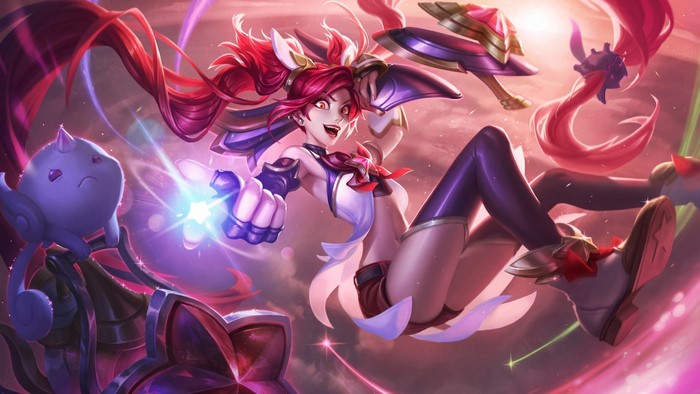 Jinx from League of Legends with a creature