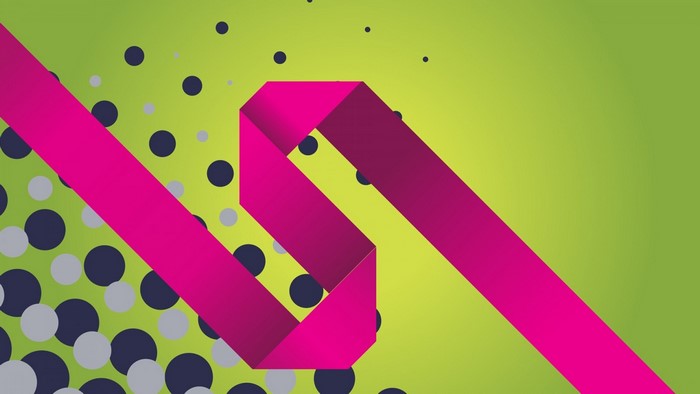 Abstract Pink and Green Geometric Pattern with Circles