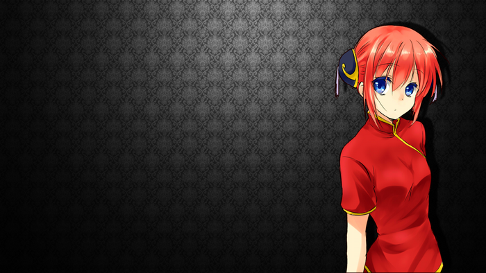 Kagura from Gintama in a red Chinese dress
